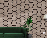Acoustic Wall Hexagon Panels 570mm x 700mm Walnut